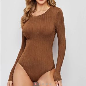 Cable knit solid bodysuit